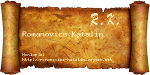 Romanovics Katalin névjegykártya